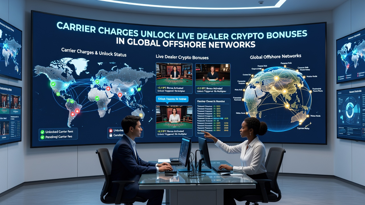 Diagram showing carrier charge to crypto bonus pathway for live dealer games in global offshore settings