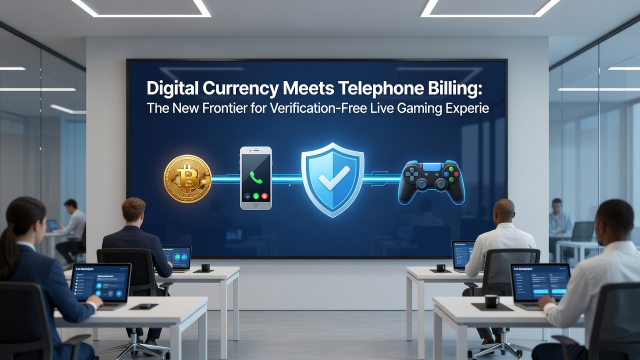 Live gaming interface showing integrated crypto and phone billing payment options