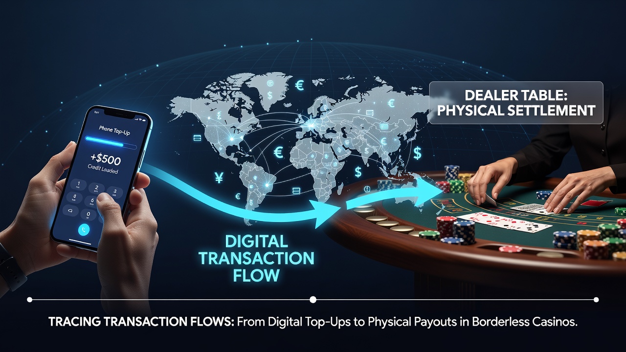Illustration of transaction routing from mobile carriers through processors to live dealer platforms