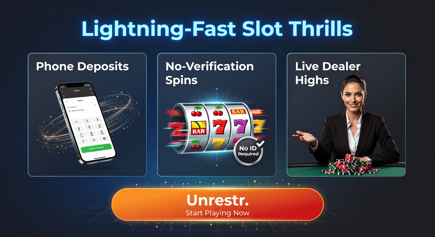 Close-up of a no-verification slot game interface on a phone, showing instant spins, bonus rounds, and payout animations amid offshore casino branding